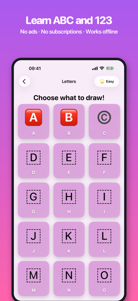 Letters category: learn ABC